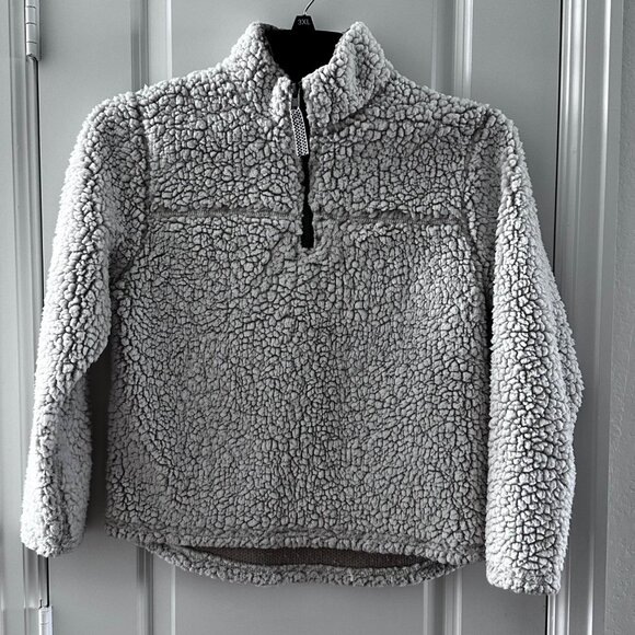 Cuddly Sherpa Faux Fur 100% Polyester Pullover Jacket For Kids Size 14/16 - Picture 1 of 12